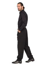 Load image into Gallery viewer, Black Men's Tango Pants With Three Pleats
