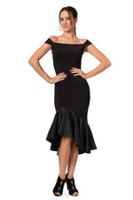 Load image into Gallery viewer, Black Tango Skirt With Black Taffeta Ruffles