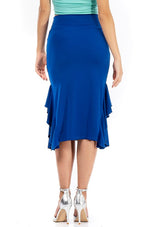 Load image into Gallery viewer, Bodycon Midi Dance Skirt With Side Ruffles