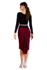 Load image into Gallery viewer, Burgundy Lace Fishtail Tango Skirt
