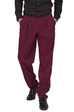 Load image into Gallery viewer, Burgundy Men's Tango Pants With Three Pleats