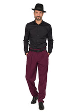 Load image into Gallery viewer, Burgundy Men's Tango Pants With Three Pleats