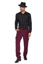 Load image into Gallery viewer, Burgundy Men's Tango Pants With Three Pleats