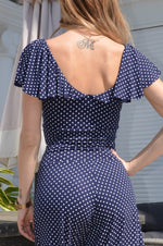 Load image into Gallery viewer, Polka Dot Crop Top With Ruffled Sleeves