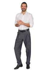 Load image into Gallery viewer, Denim-Look Men&#39;s Tango Pants With Front And Back Pleat
