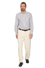 Load image into Gallery viewer, Ecru Men's Tango Pants With Front And Back Pleat