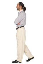 Load image into Gallery viewer, Ecru Men's Tango Pants With Front And Back Pleat