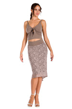Load image into Gallery viewer, Elephant Grey Lace Fishtail Tango Skirt