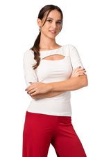 Load image into Gallery viewer, Front Cutout Top With Elbow Sleeves