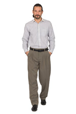 Load image into Gallery viewer, Grey Striped Tango Pants With Four Pleats