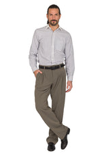 Load image into Gallery viewer, Grey Striped Tango Pants With Four Pleats