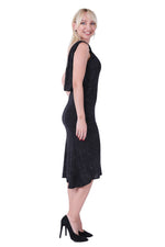 Load image into Gallery viewer, Black Dance Dress with Draped Back
