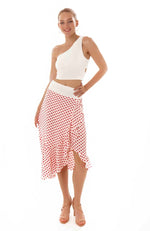 Load image into Gallery viewer, Asymmetric Georgette Ruffle Wrap Dance Skirt