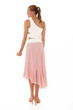 Load image into Gallery viewer, Asymmetric Georgette Ruffle Wrap Dance Skirt
