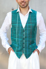 Load image into Gallery viewer, Checkered Linen Tango Vest