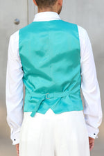 Load image into Gallery viewer, Checked Green Linen Tango Vest