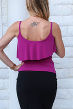 Load image into Gallery viewer, Dark Fuchsia Top With Ruffles