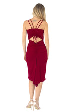 Load image into Gallery viewer, Burgundy Fishtail Tango Dress