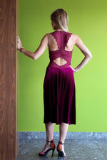 Load image into Gallery viewer, Velvet Tango Dress With Lace Back