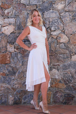 Load image into Gallery viewer, White Two -Layered Satin Tango Skirt
