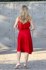Load image into Gallery viewer, Tango Skirt With Side Draping - Red