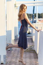 Load image into Gallery viewer, Lace-up Polka Dot Dress
