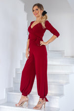 Load image into Gallery viewer, Wrap Jumpsuit With Ankle Ties
