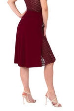 Load image into Gallery viewer, Burgundy Tango Skirt with Lace Panel
