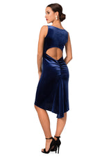 Load image into Gallery viewer, Keyhole Back Velvet Fishtail Dress With Keyhole Back