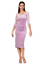 Load image into Gallery viewer, Lilac Velvet Boat Neckline Top With Tulle Sleeves