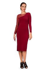 Load image into Gallery viewer, Long-Sleeve Fishtail Dress With Tulle Details