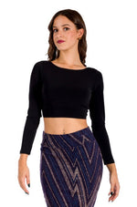 Load image into Gallery viewer, Long Sleeve Twisted Knot V-neck Crop Top
