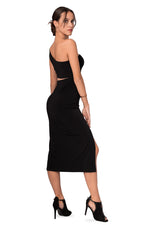 Load image into Gallery viewer, One-Shoulder Midi Dress With Side Cutout