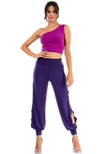 Load image into Gallery viewer, One Shoulder Crop Top With A Side Cutout