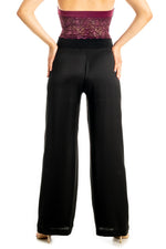 Load image into Gallery viewer, Black Satin Wide Leg Pants
