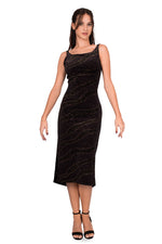 Load image into Gallery viewer, Sparkling Velvet Low Back Midi Fishtail Dress
