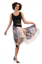 Load image into Gallery viewer, Spot Print Two-layered Satin Dance Skirt
