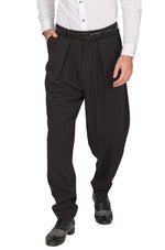 Load image into Gallery viewer, Tapered Black Thin Striped Tango Pants With Two Inverted Pleats