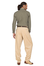 Load image into Gallery viewer, Tapered Cream Beige Corduroy Tango Pants With Two Big Pleats
