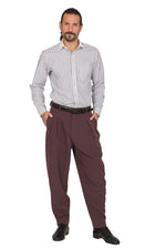 Load image into Gallery viewer, Tapered Eggplant Tango Pants With Two Inverted Pleats