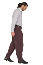 Load image into Gallery viewer, Tapered Eggplant Tango Pants With Two Inverted Pleats
