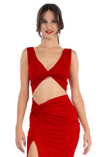 Load image into Gallery viewer, Twisted Knot V-neck Crop Top