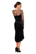 Load image into Gallery viewer, Velvet Mermaid Dress With Tulle Sleeves