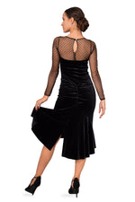 Load image into Gallery viewer, Velvet Mermaid Dress With Tulle Sleeves