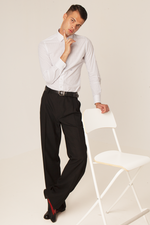 Load image into Gallery viewer, Black Tango Pants With Two Pleats