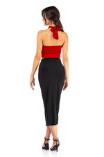 Load image into Gallery viewer, Monochrome Pencil Tango Skirt With Slit

