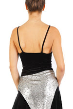 Load image into Gallery viewer, Black Velvet Tango Top with Spaghetti Straps