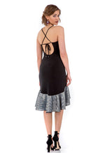 Load image into Gallery viewer, Black Tango Dress with Rich Lamé Ruffles