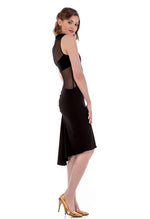 Load image into Gallery viewer, Black Tango Dress With Tulle Details