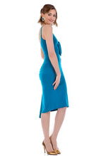 Load image into Gallery viewer, Fishtail Tango Dress With Front Knot - petrol blue